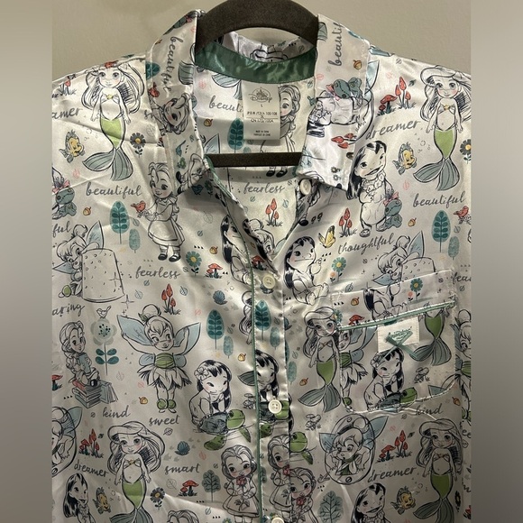 Disney Animators Collection Women’s Pajama Top Long Sleeve Princess Large - Picture 2 of 10